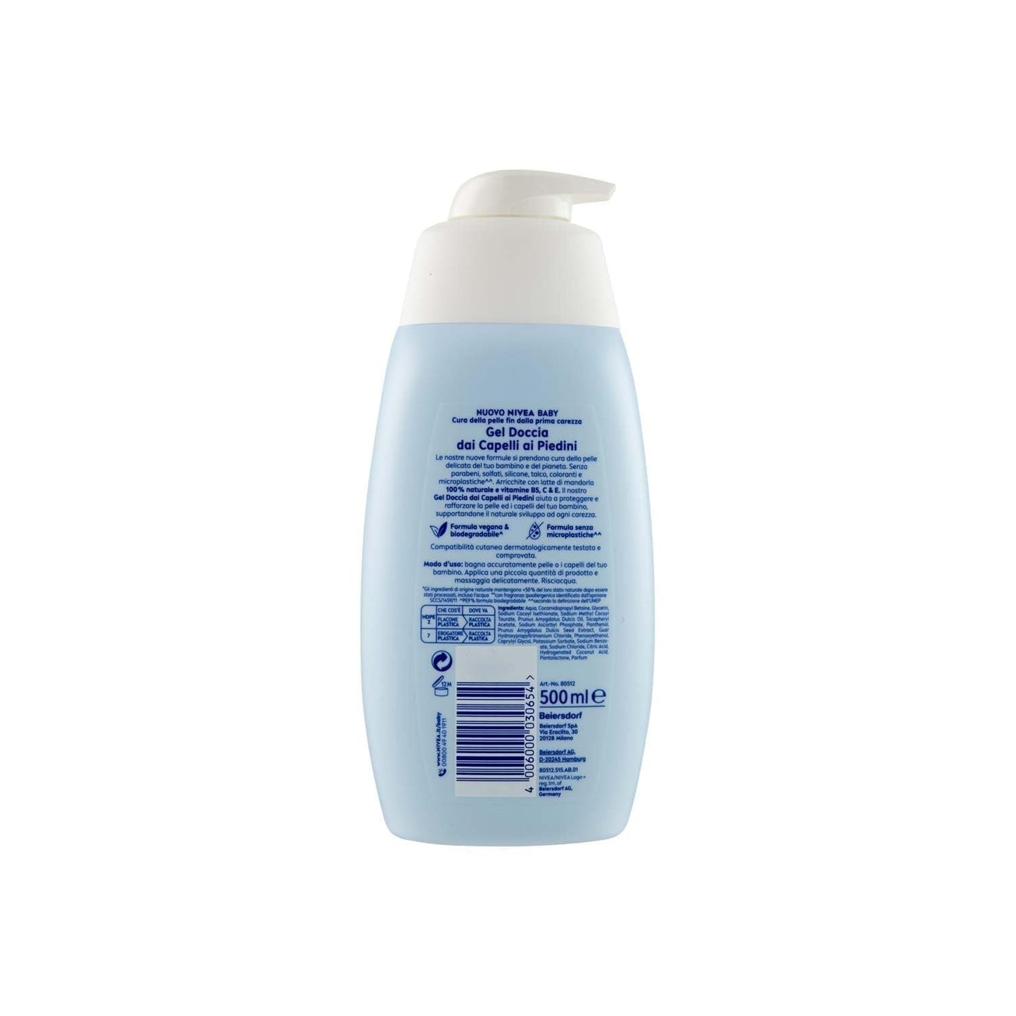 NIVEA BABY douchegel voor beenhaar 500 ml, kinderbubbelbad voor zachte en schone huid en haar, kinderbad met scheurbescherming, hydraterende en zachte shampoo voor kinderen Kinderen - Bad en Huidverzorging Naty Shop