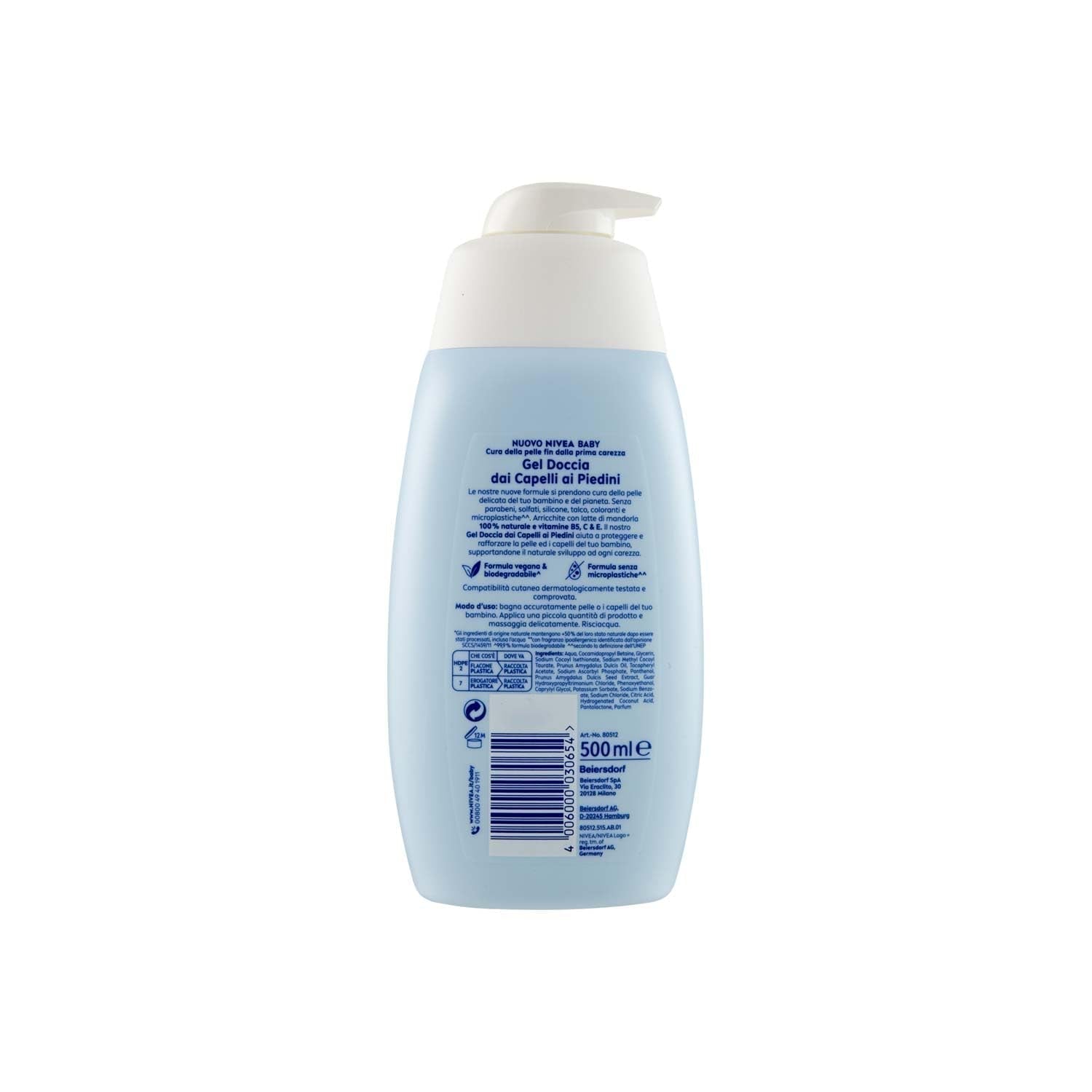 NIVEA BABY douchegel voor beenhaar 500 ml, kinderbubbelbad voor zachte en schone huid en haar, kinderbad met scheurbescherming, hydraterende en zachte shampoo voor kinderen Kinderen - Bad en Huidverzorging Naty Shop