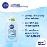 NIVEA BABY top tot teen bad & shampoo, zachte vegan shampoo voor kinderhuid en haar met amandelolie, ontspannende douchegel met hypoallergene formule zonder parabenen en microplastics (200 ml) Kinderen - Bad en Huidverzorging Naty Shop