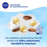NIVEA BABY top tot teen bad & shampoo, zachte vegan shampoo voor kinderhuid en haar met amandelolie, ontspannende douchegel met hypoallergene formule zonder parabenen en microplastics (200 ml) Kinderen - Bad en Huidverzorging Naty Shop
