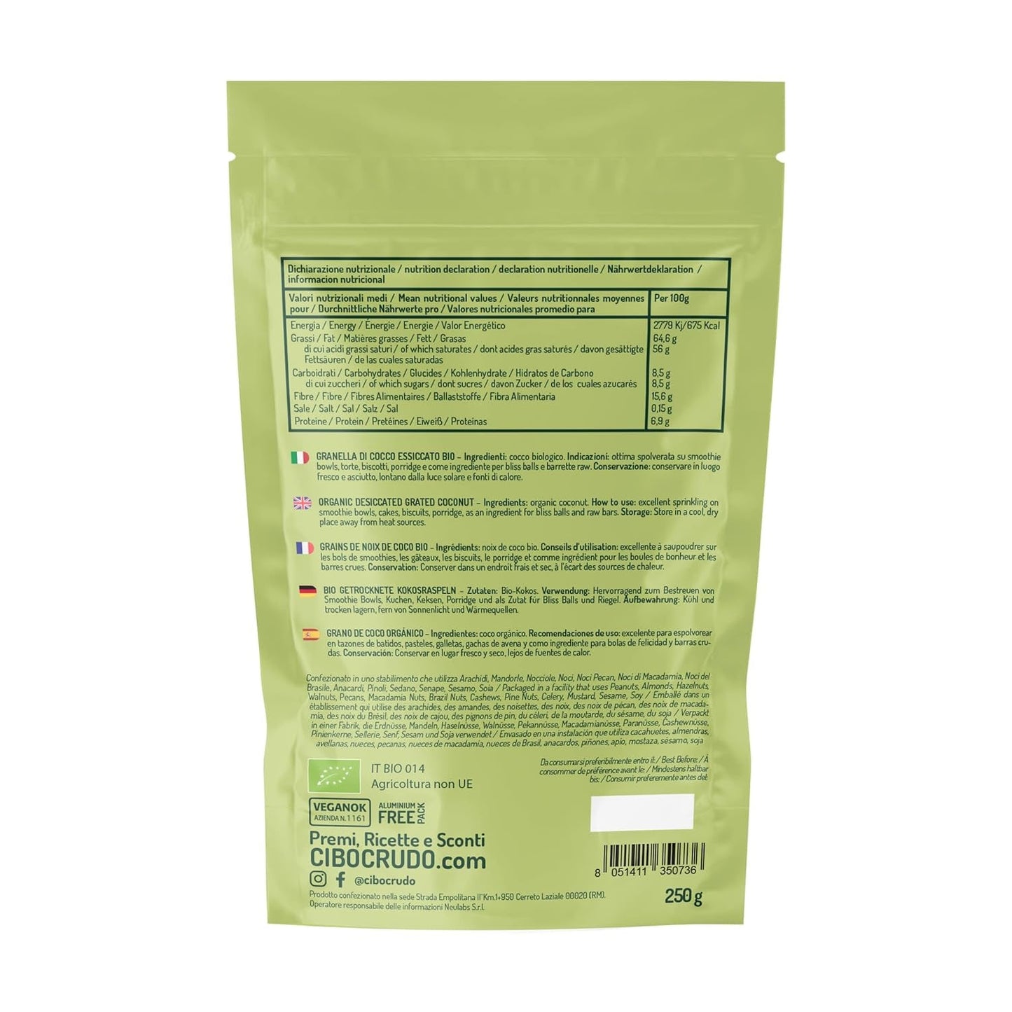Geraspte biologische kokosnoot - 200 g. Gedroogde kokoschips Ongezoet en droog. Kokosvlokken. Zongedroogde kokoschips. Uitstekend als tussendoortje en voor zoete recepten Naty Shop Gedehydrateerde Producten