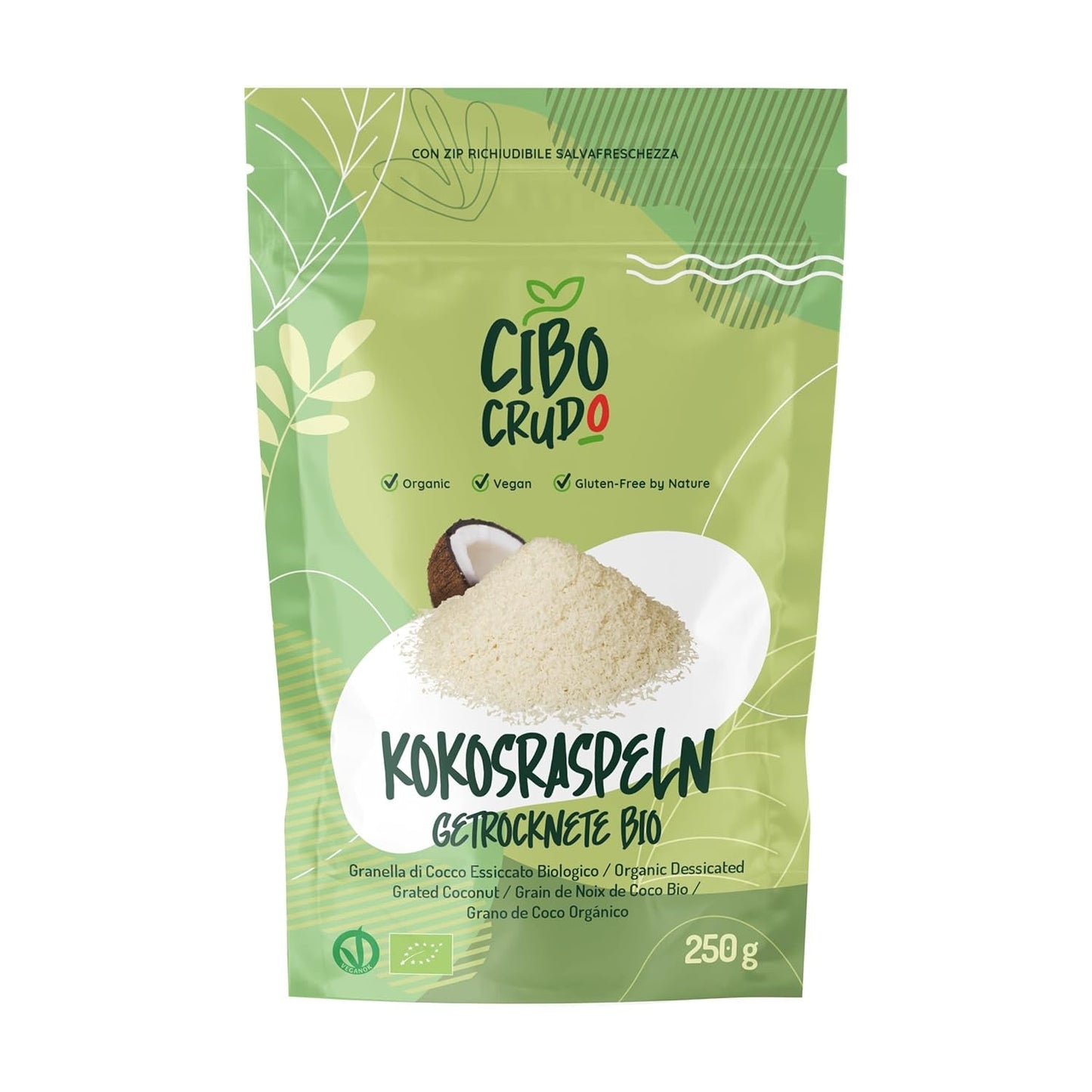 Geraspte biologische kokosnoot - 200 g. Gedroogde kokoschips Ongezoet en droog. Kokosvlokken. Zongedroogde kokoschips. Uitstekend als tussendoortje en voor zoete recepten Naty Shop Gedehydrateerde Producten 250 G (1 Pak) Geraspte Kokosnoot