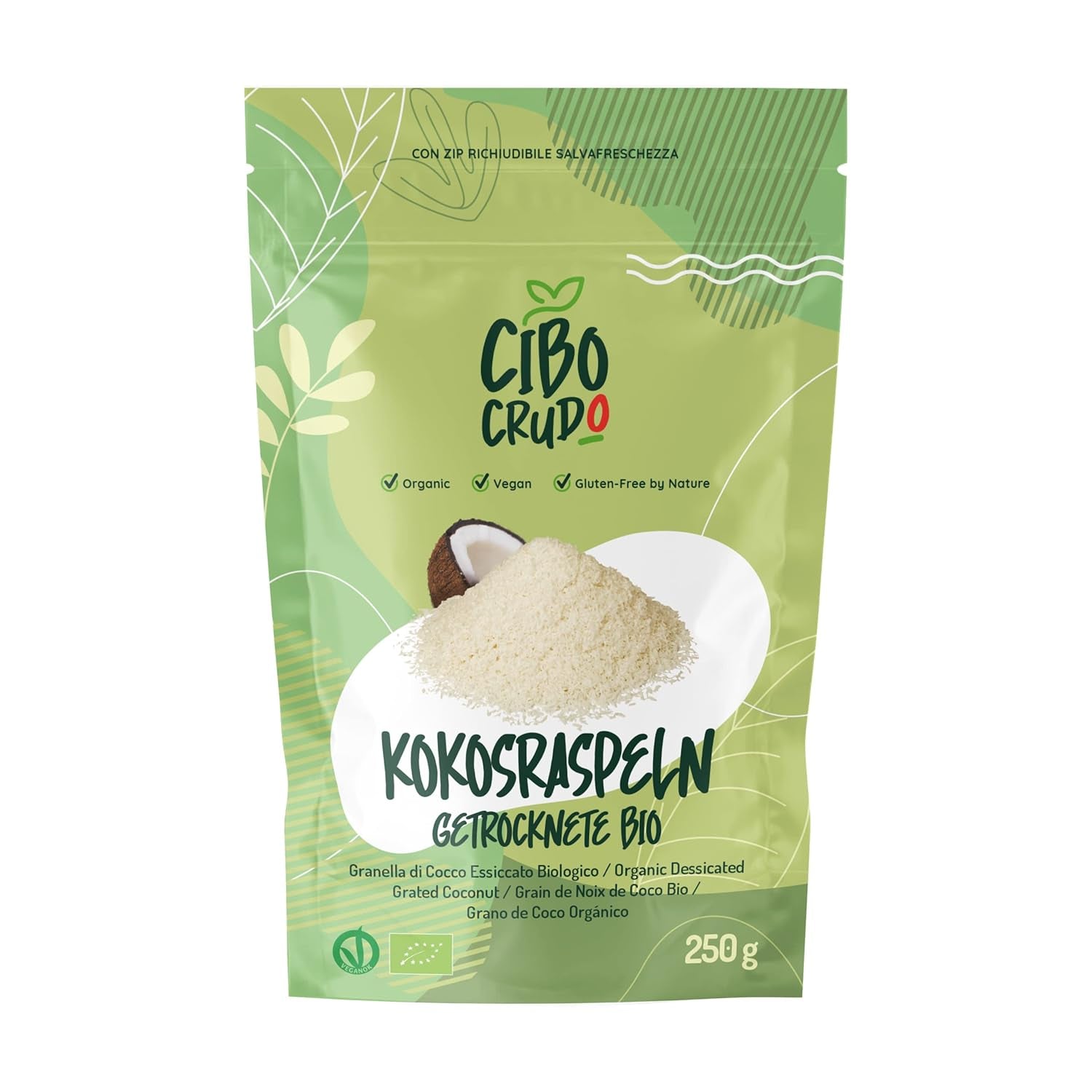 Geraspte biologische kokosnoot - 200 g. Gedroogde kokoschips Ongezoet en droog. Kokosvlokken. Zongedroogde kokoschips. Uitstekend als tussendoortje en voor zoete recepten Naty Shop Gedehydrateerde Producten 250 G (1 Pak) Geraspte Kokosnoot