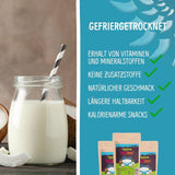 Gevriesdroogde kokosnoot: 50g gevriesdroogd fruit - veganistische snoepjes gezoete kokosblokjes - natuurlijk gedroogd fruit van NutriPur Gedehydrateerde producten Naty Shop