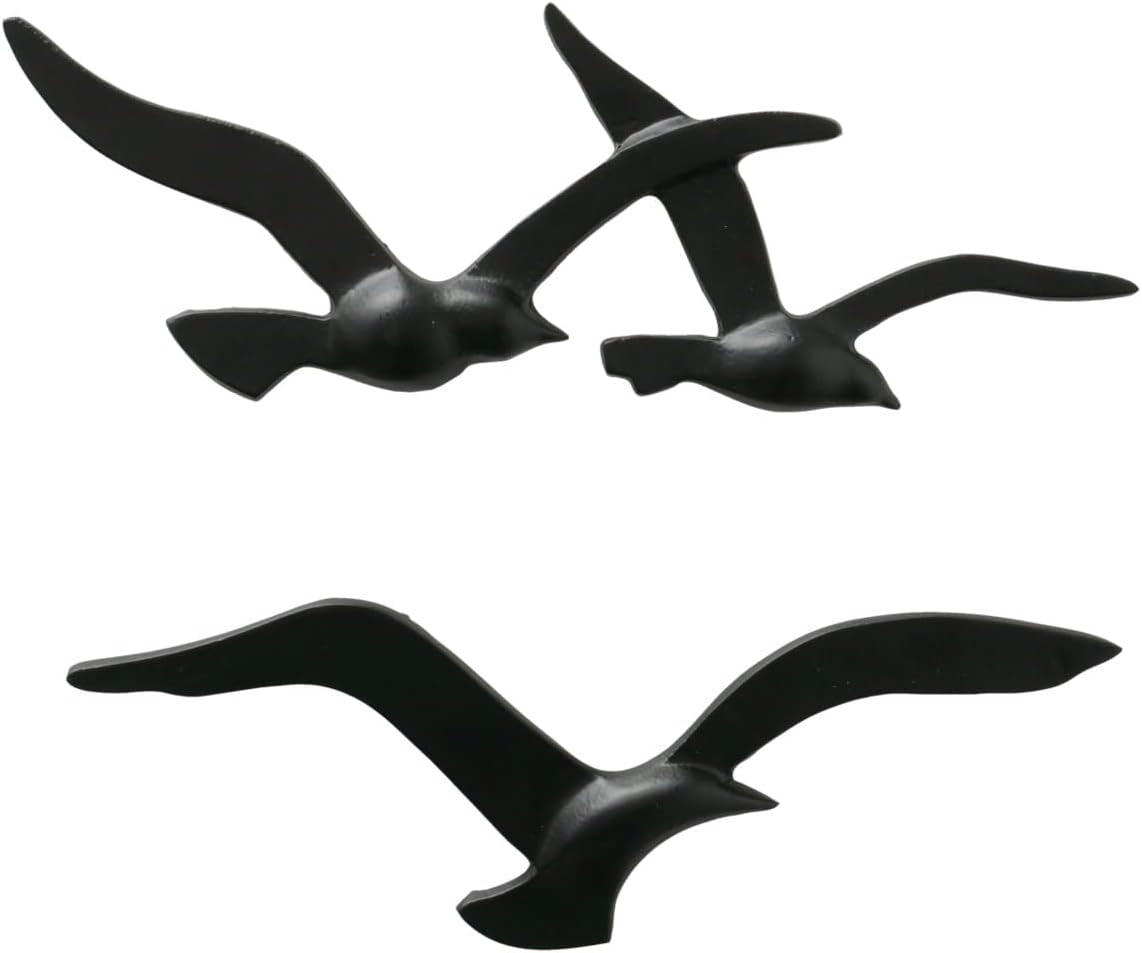 Birdy Wall Art (Goud, Metalen Wanddecoraties, Nautisch Motief, Hal/Woonkamer/Eetkamer Muurschildering) 1011623 Naty Shop Beelden & Sculpturen Zwart