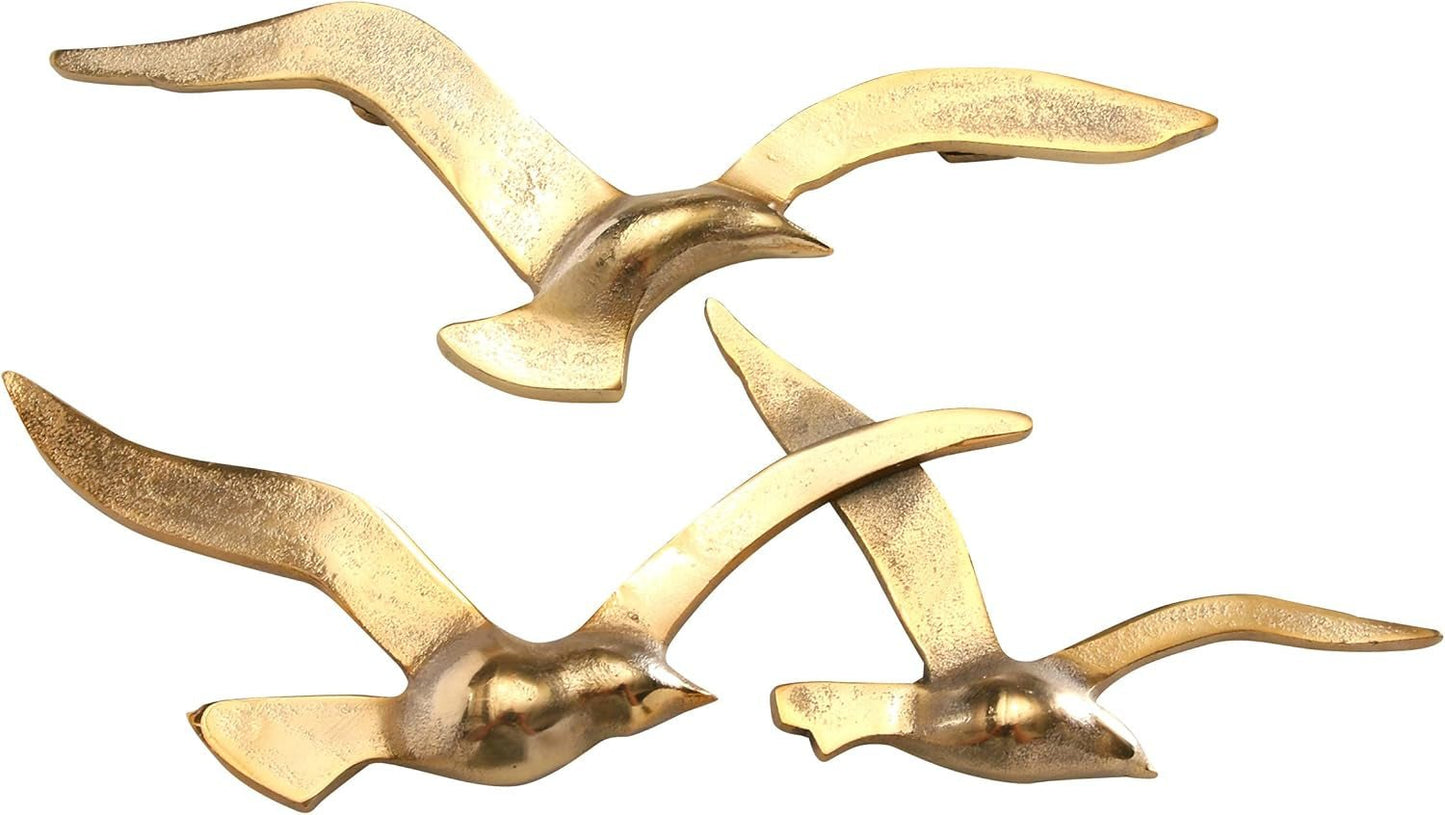 Birdy Wall Art (Goud, Metalen Wanddecoraties, Nautisch Motief, Gang/Woonkamer/Eetkamer Muurschildering) 1011623 Naty Shop Beelden & Sculpturen Goud