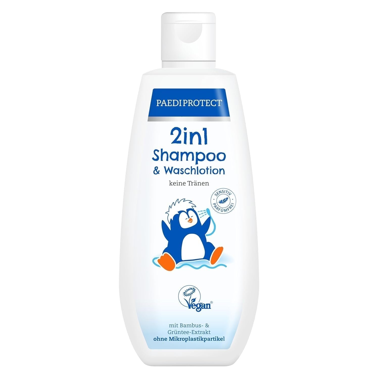 PAEDIPROTECT 2in1 shampoo en waslotion voor baby's en kinderen 200 ml, delicate reiniging en haar zonder parfum en microplastics, de douchegel hydrateert de droge en gevoelige huid, ook voor volwassenen Kinderen - Bad- en Huidverzorging Naty Shop Wit 200 Ml (1 pakje)