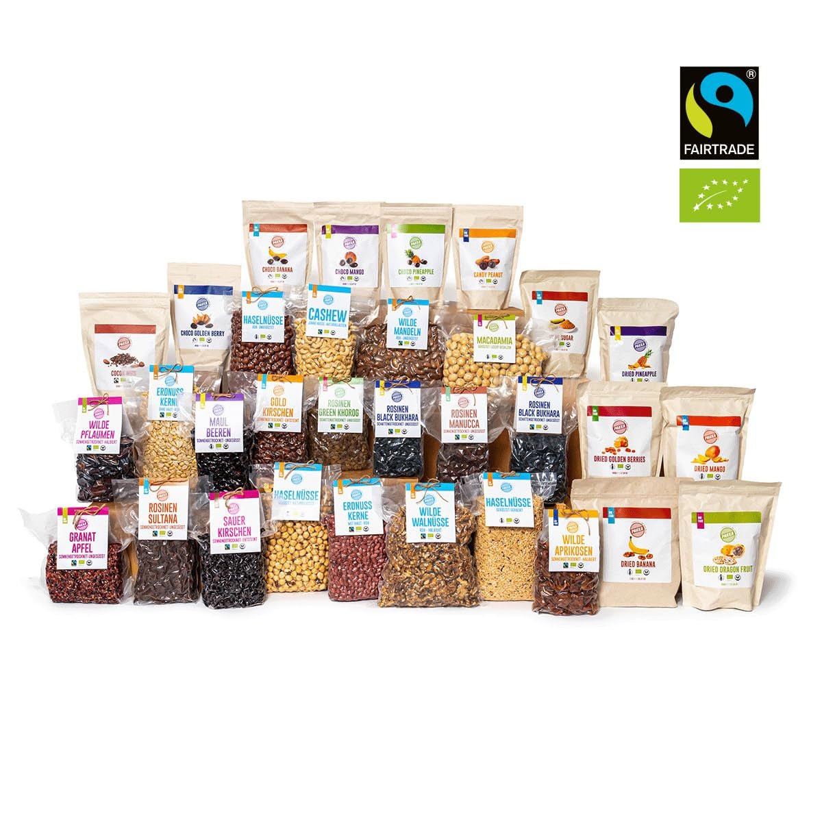 PAKKA - Biologische Fairtrade zongedroogde gouden kersen 500 g, wild geplukte gele kersen, ongezaaid, ongezoet, rechtstreeks van kleine boeren in Samarkand, Oezbekistan, veganistisch, 500 g (1 pak) Naty Shop gedehydrateerde producten