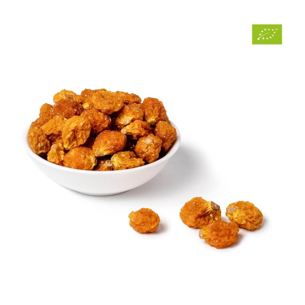 PAKKA Biologische Fair Trade Physalis 1kg, biologische en fairtrade duindoorn gedroogd, ongezoet, ongezwaveld, rechtstreeks geproduceerd en gebotteld door de producent in Colombia, veganistisch 1000g (1 pak) Gedehydrateerde producten Naty Shop