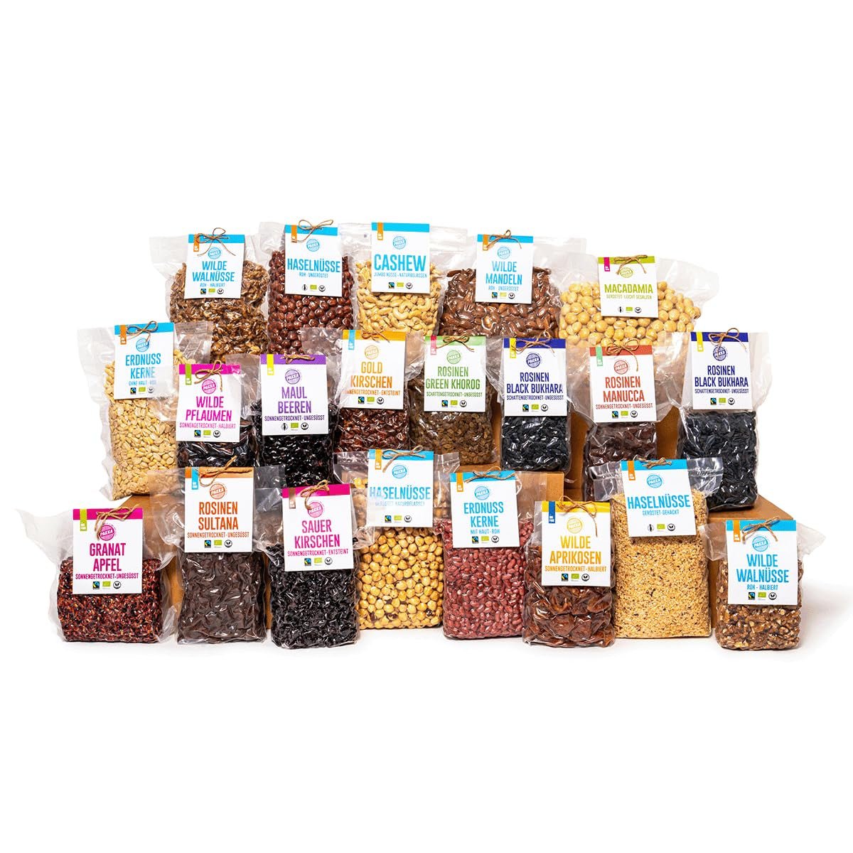 PAKKA - Biologische Fairtrade Jumbo Manucca Rozijnen 1kg met 2 - 3 knapperige zaden, zongedroogde manucca druiven, olievrij, dus plakkerig, ongezwaveld, van kleine boeren in Samarkand Oezbekistan 1000g Gedehydrateerde producten Naty Shop