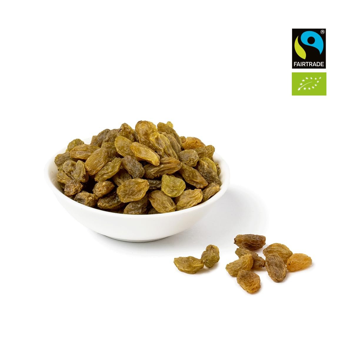 PAKKA - Biologische Fairtrade groene Khorog-rozijnen 750 g, biologisch en Fairtrade, pitloos, in de schaduw gedroogd, olievrij, zo plakkerig, rechtstreeks van kleine boeren in Samarkand Oezbekistan, veganistisch, 750 g Naty Shop gedehydrateerde producten