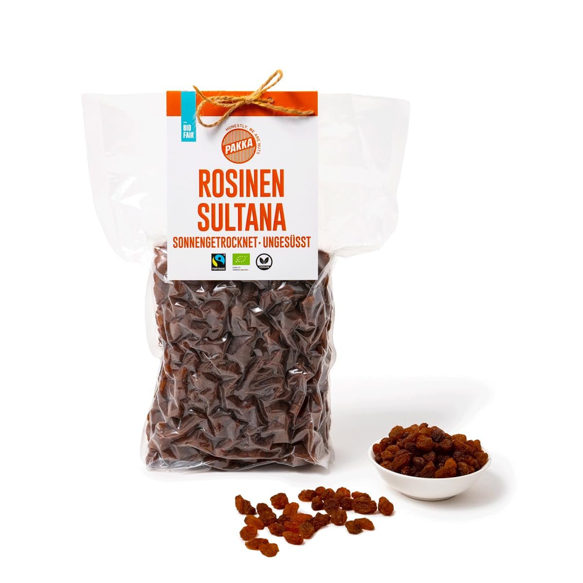 PAKKA - Biologische Fairtrade Sultana's 1kg, pitloze, velloze en zongedroogde Sultana Sultana's uit Samarkand Oezbekistan 1000g Gedroogde producten Naty Shop Variant 1: 1kg (1 pak)