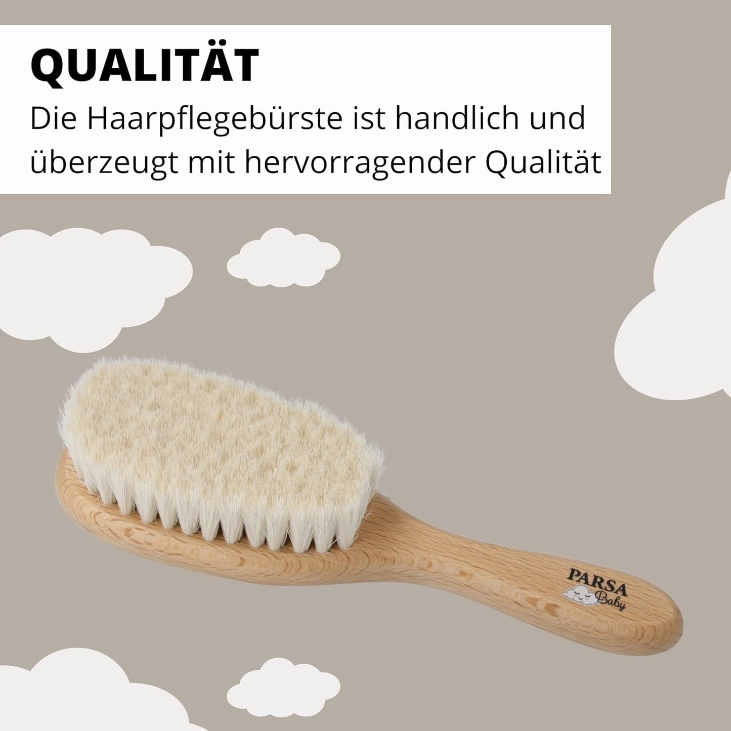 PARSA Beauty babyhaarborstel met geitenhaar - babyhaarborstel van FSC® gecertificeerd beukenhout - borstel voor verzorging van fijn babyhaar - babyborstel Kinderen - Bad en Huidverzorging Naty Shop