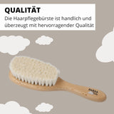 PARSA Beauty babyhaarborstel met geitenhaar - babyhaarborstel van FSC® gecertificeerd beukenhout - borstel voor verzorging van fijn babyhaar - babyborstel Kinderen - Bad en Huidverzorging Naty Shop
