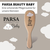 PARSA Beauty babyhaarborstel met geitenhaar - babyhaarborstel van FSC® gecertificeerd beukenhout - borstel voor verzorging van fijn babyhaar - babyborstel Kinderen - Bad en Huidverzorging Naty Shop