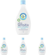 PENATEN Ultra Sensitive Bath & Shampoo (400 ml), bad en shampoo voor baby's bijzonder zacht voor de zeer gevoelige huid van baby's die vatbaar zijn voor neurodermitis, douchegel en haarshampoo zonder parfum en kleurstoffen Kinderen - Bad- en huidverzorging Naty Shop 400 Ml (pak van 4) Wasgel