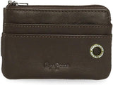 Pepe Jeans adge Herenportemonnee Naty Shop Bruine portemonnee met badge