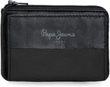 Pepe Jeans Joumma Bags Dubbele Portemonnee, Zwart, 11 x 7 x 1,5 cm, Leer, Zwart, One Size, Portemonnee Herenportemonnee Naty Shop
