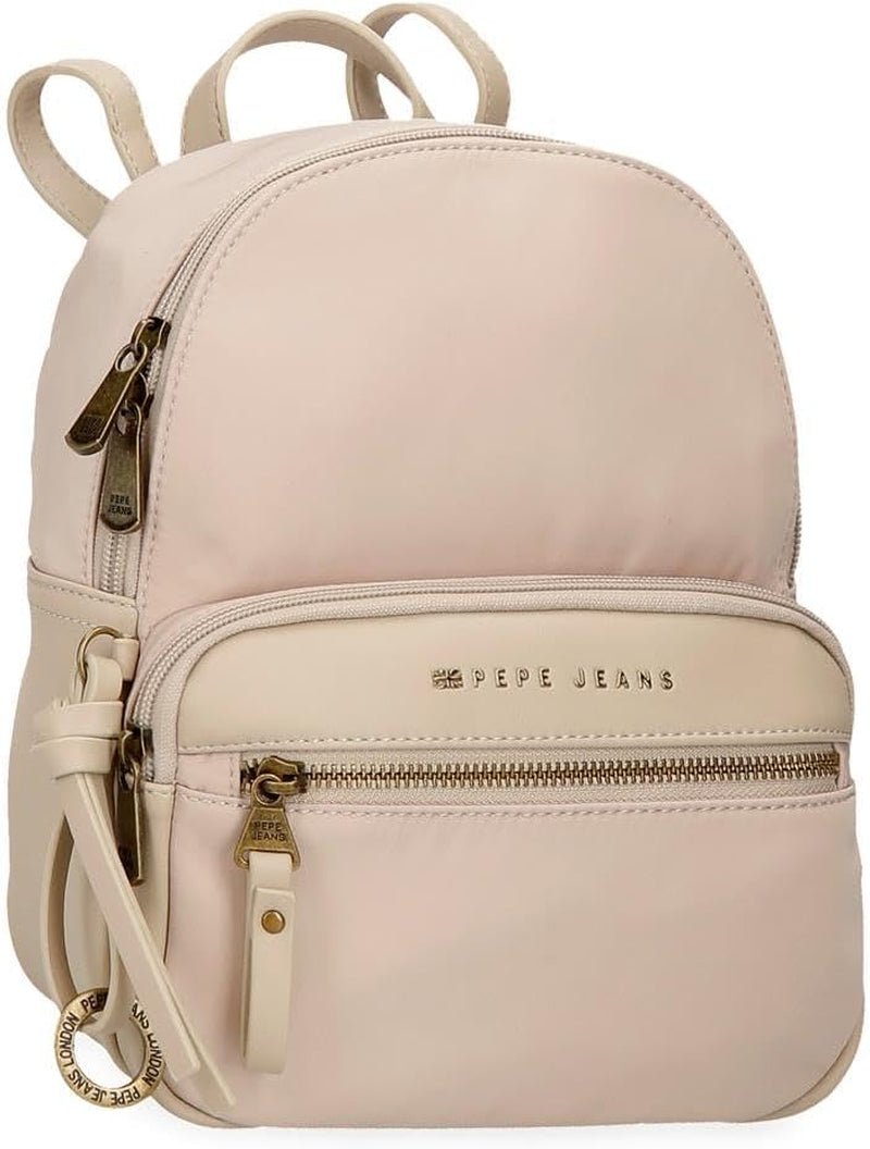 Pepe Jeans Morgan Casual rugzakken Reistassen Beige Zwart kunstleer voor dames van Joumma Tassen Bagage en reizen Naty Shop Beige rugzak 25