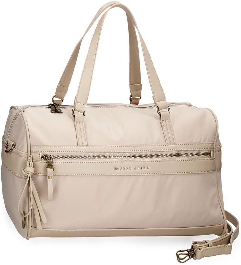 Pepe Jeans Morgan Casual rugzakken Reistassen Beige Zwart kunstleer voor dames van Joumma Tassen Bagage en reisuitrusting Naty Shop Beige reisrugzak