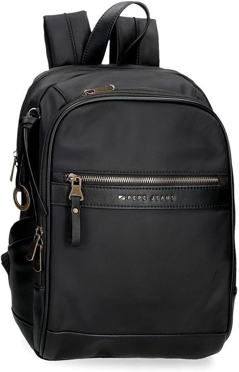 Pepe Jeans Morgan Casual rugzakken Reistassen Beige Zwart kunstleer voor dames van Joumma Tassen Bagage en reizen Naty Shop Zwarte rugzak