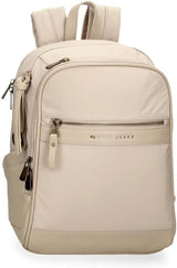 Pepe Jeans Morgan Casual rugzakken Reistassen Beige Zwart kunstleer voor dames van Joumma Tassen Bagage en reizen Naty Shop Beige rugzak