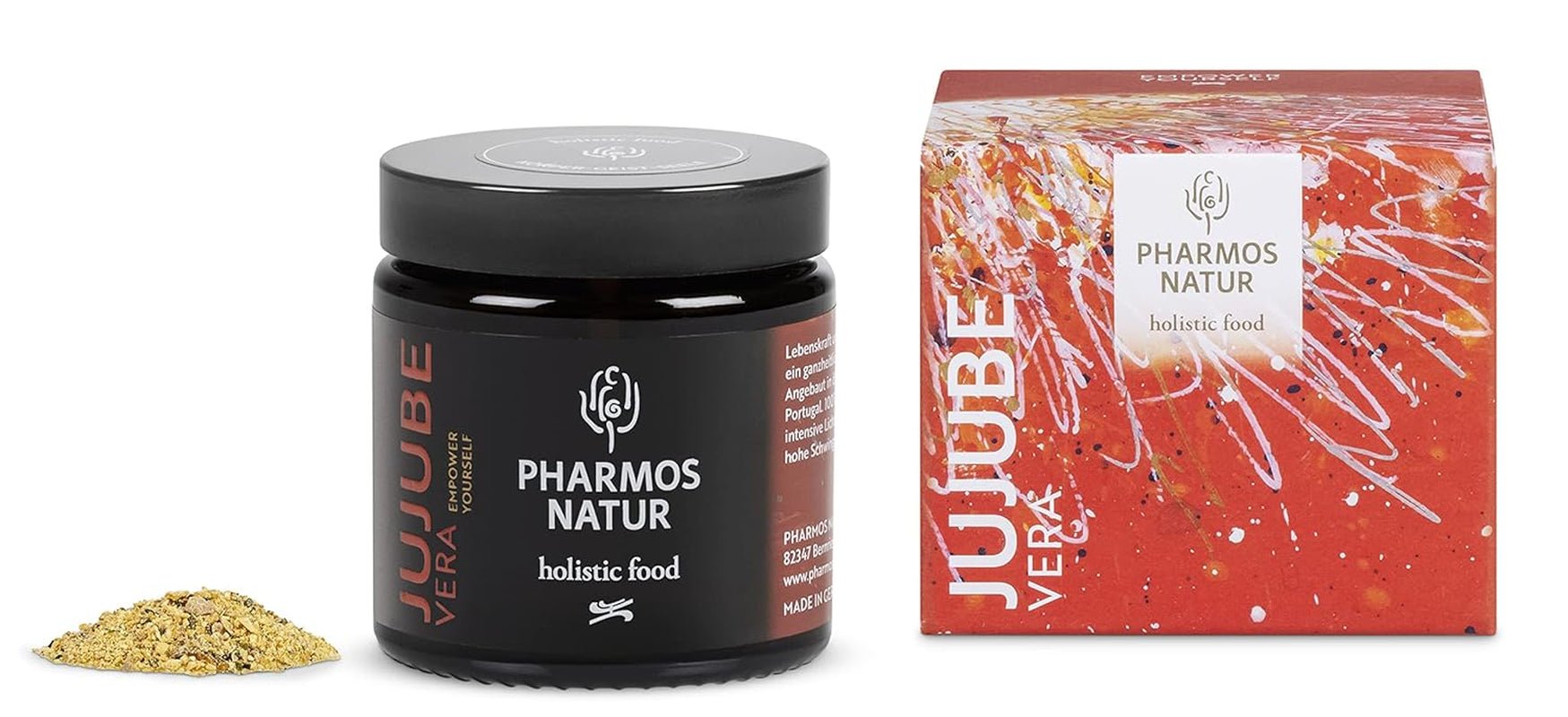 Pharmos Natur Jujube fruitpoeder 50 g - veganistisch, glutenvrij - natuurlijk voedingsdroogpoeder JujubeVera Gedroogde producten Naty Shop