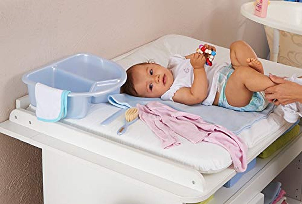 Kam en borstel Rotho Babydesign, natuurlijke haren, vanaf 0 maanden, TOP/Bella Bambina, Babybleu Perl (lichtblauw), 20059010301 Kinderen - Bad en Verzorging Naty Shop