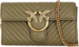 Pinko Dames Schapennappa Love ONE Portemonnee C SCHAFNAPPA Damesportemonnee Naty Shop V62Q_Verde Abete-Antiek Goud One size fits all