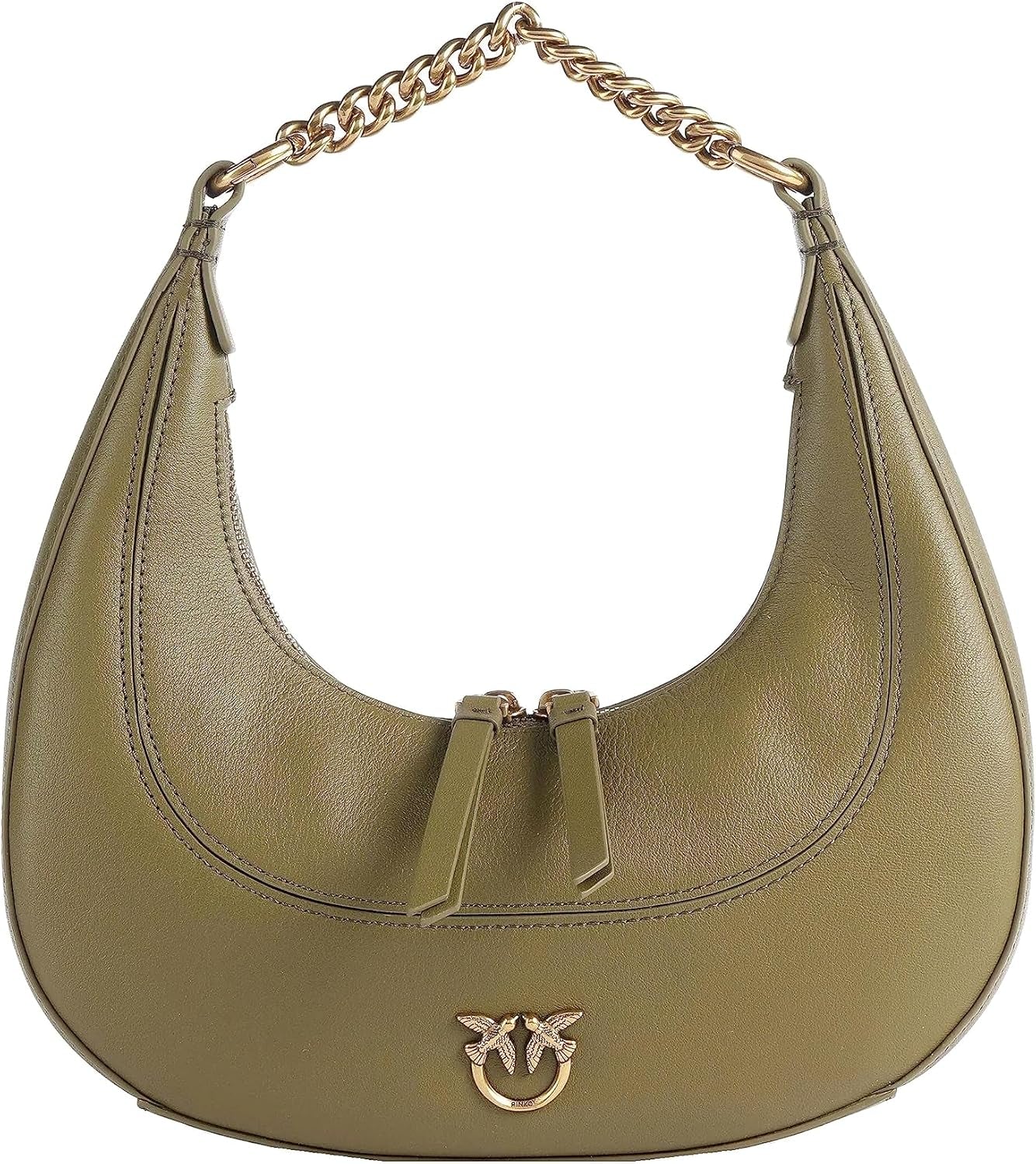 Pinko dames BRIOCHE HOBO Mini KALB MORB, V62q_Green Thread-Antique Gold Bags Dames Naty Shop Standaard titel