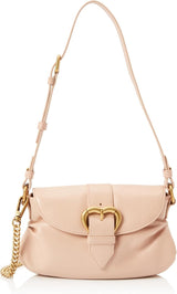 Pinko Jolene Mini Crystal Calf-schoudertas voor dames, O81m_Chocolate Gold damestassen Naty Shop Standaardtitel