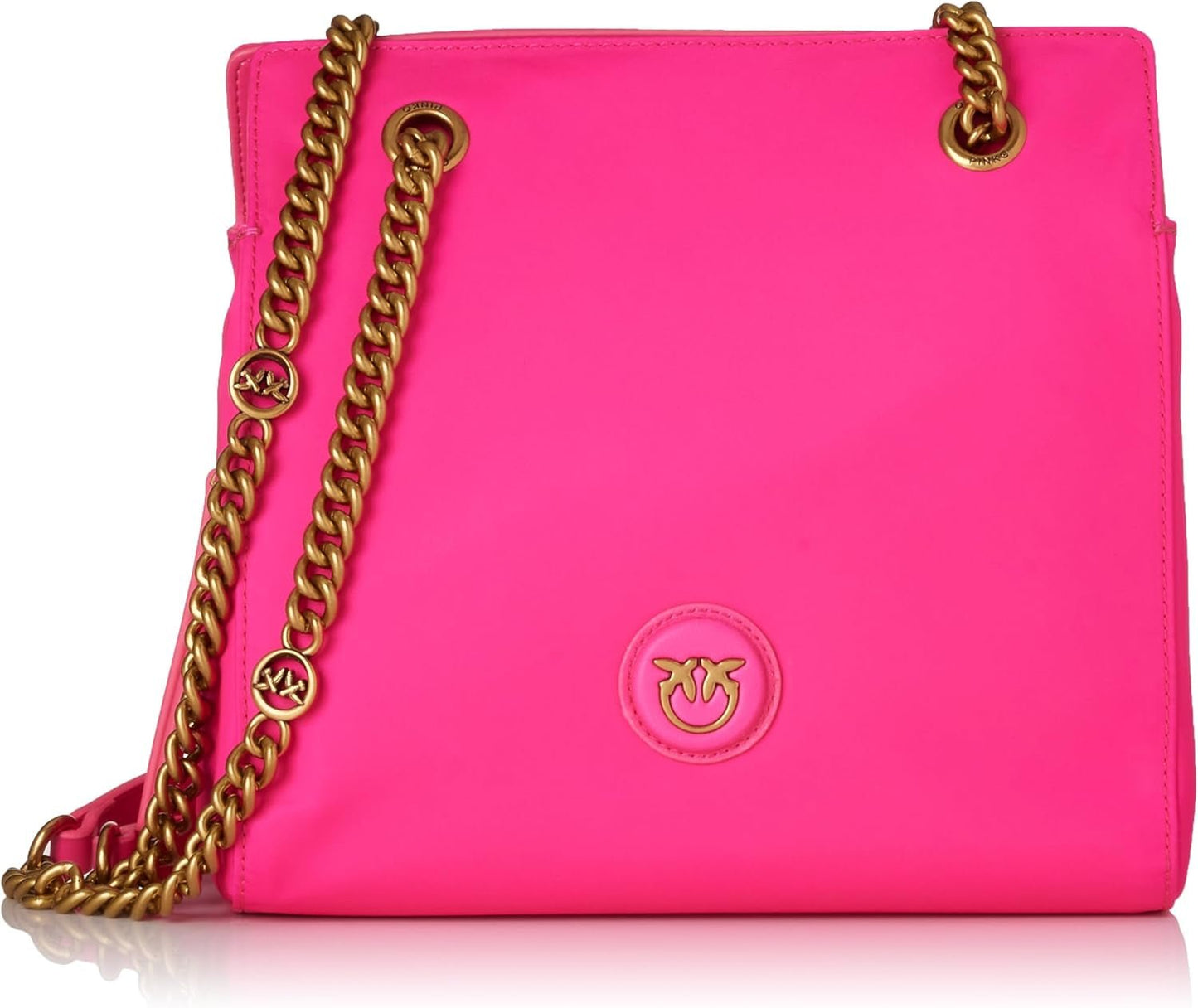 Pinko Gerecyclede Gate Shopper Voor Dames RECYCELTES Nylon + Damestassen Naty Shop N17Q_Pink Pinko-Antiek Goud