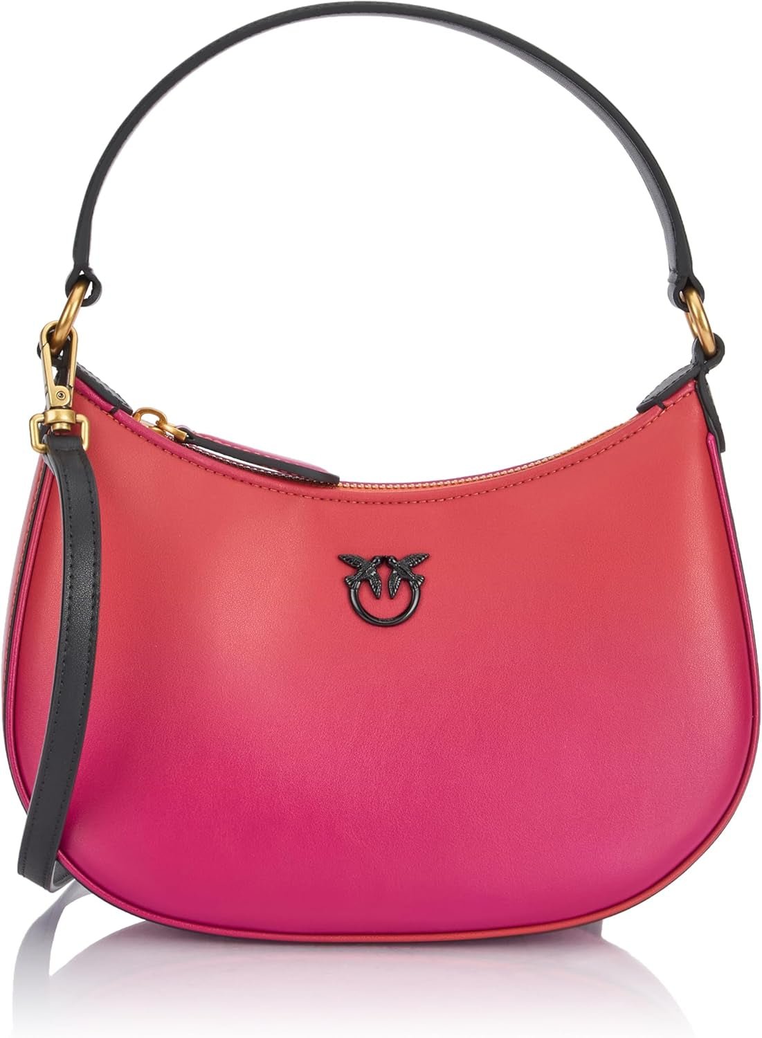 Pinko Half Moon mini leren tas met kleurverloop, ya4l_Mult.fuchsia, oranje-zwart Damestassen Naty Shop Standaard titel