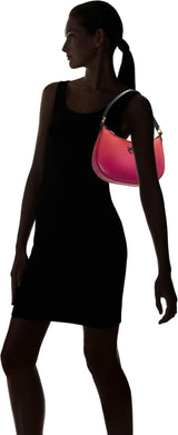 Pinko Half Moon mini leren tas met kleurverloop, ya4l_Mult.fuchsia, oranje-zwart Damestassen Naty Shop