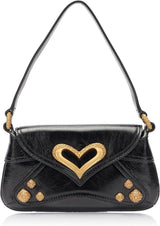 Pinko Dames 520 Schouder Baby Naplack Vintage Tas Damestassen Naty Shop Z99M_Black Limousine-Chocolade Goud