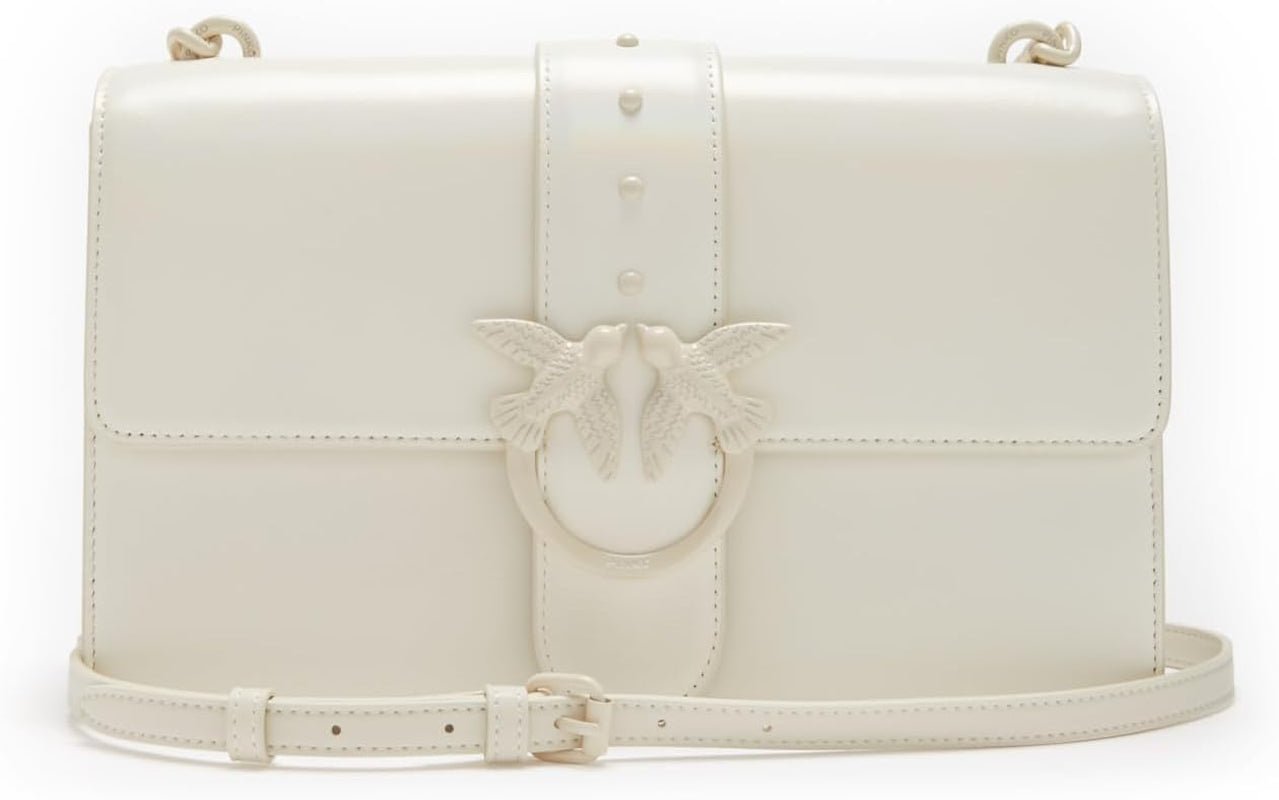 Pinko Ladies Love One Classic Cl Naplack Color Block Bag Damestassen Naty Shop Z14B_White + wit colour block