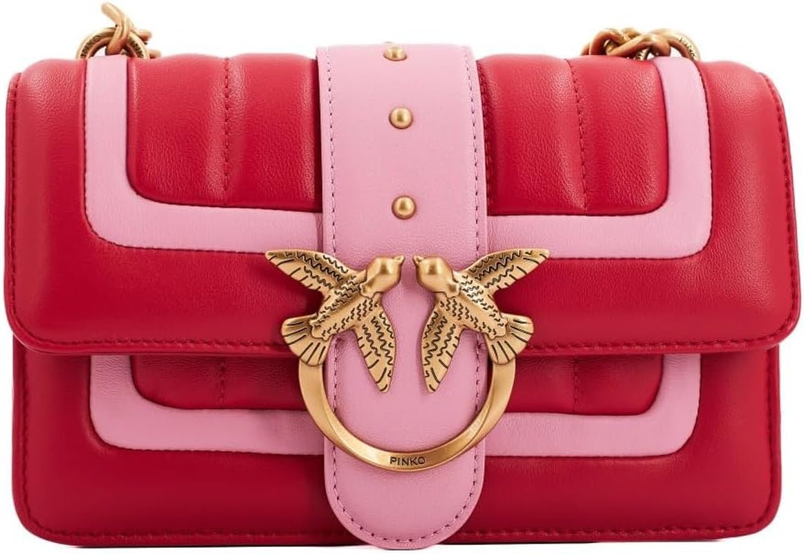 Pinko Ladies Love One Mini Cl Enkelzijdig Schapennappalijn Quilttas Damestassen Naty Shop Rn4Q_red/pink-antiek goud