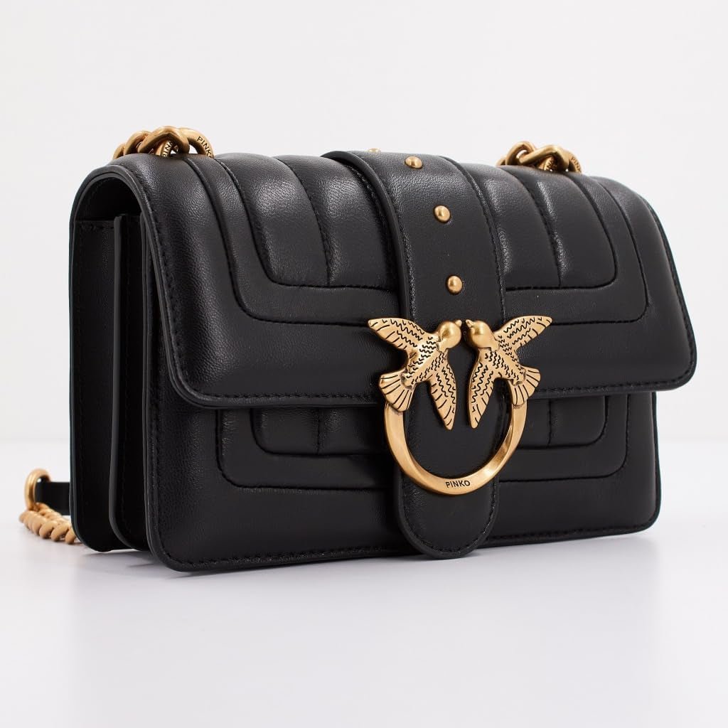 Pinko Ladies Love One Mini Cl Enkelzijdige quilttas van schapennappalijn Damestassen Naty Shop