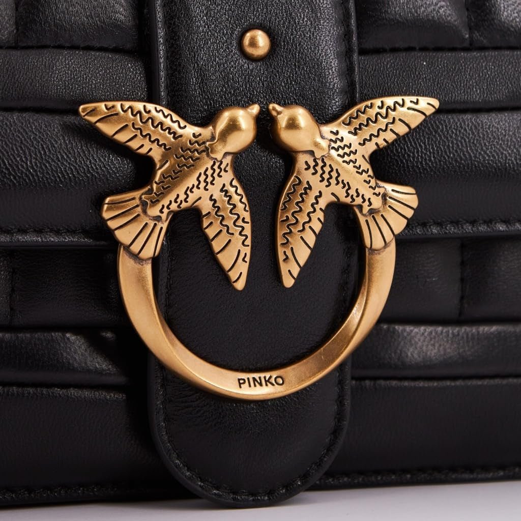 Pinko Ladies Love One Mini Cl Enkelzijdige quilttas van schapennappalijn Damestassen Naty Shop