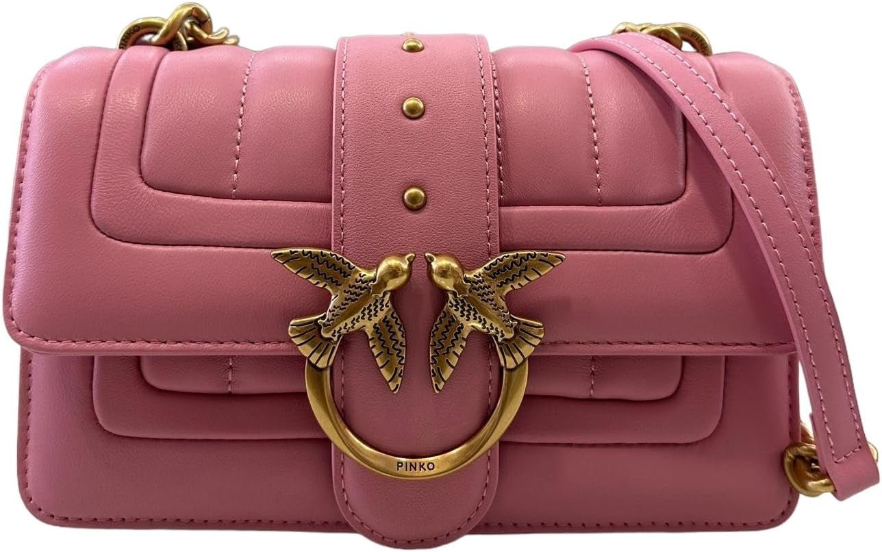 Pinko Ladies Love One Mini Cl Enkelzijdig Schapennappalijn Quilttas Damestassen Naty Shop P31Q_Marine antiek goud