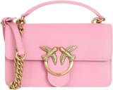 Pinko Dames Love One Mini Lichtgewicht Kalf Zijden Tas Damestassen Naty Shop P31Q_Pink-Marino-Antiek Goud