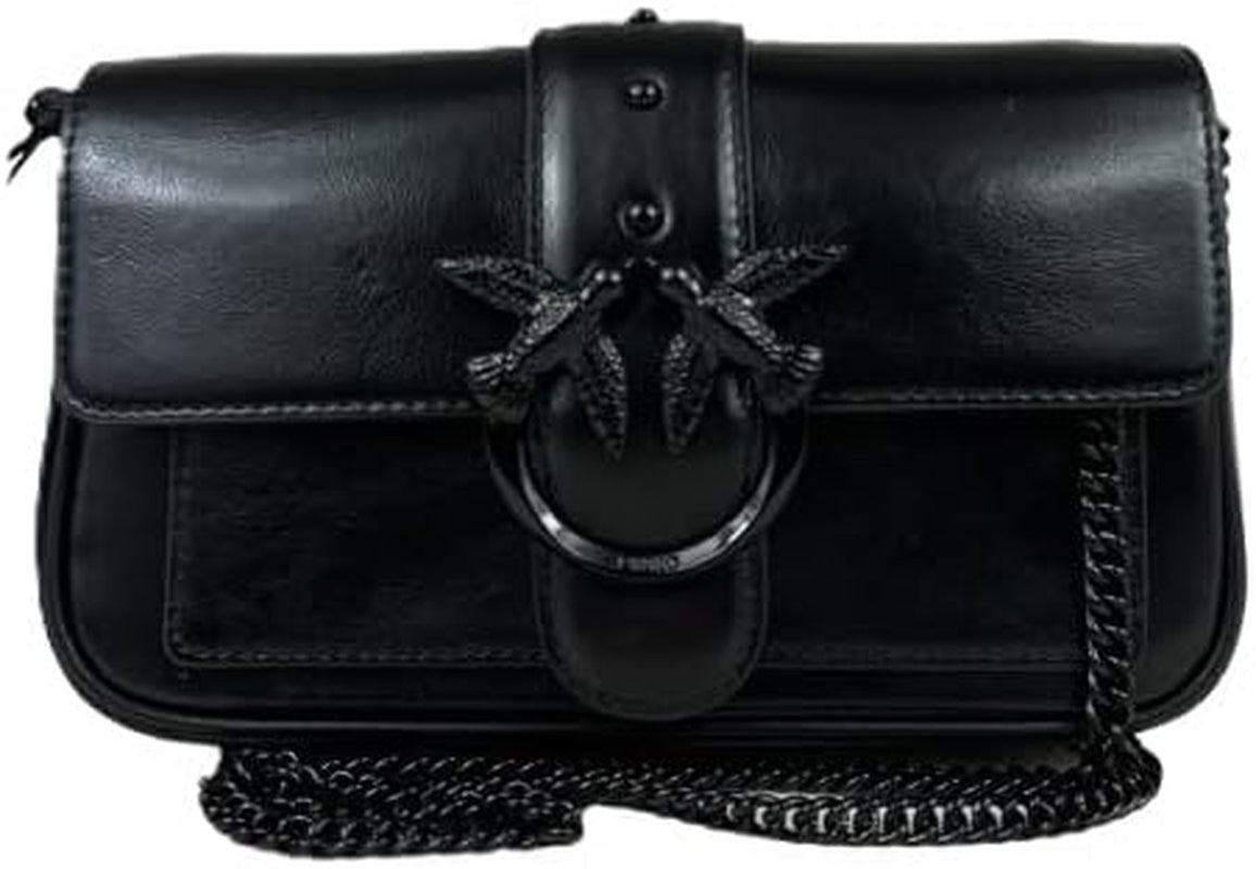 Pinko Ladies Love One Pocket C Naplack kleurbloktas Damestassen Naty Shop Z99B_B Zwart Sedan Blokkleur