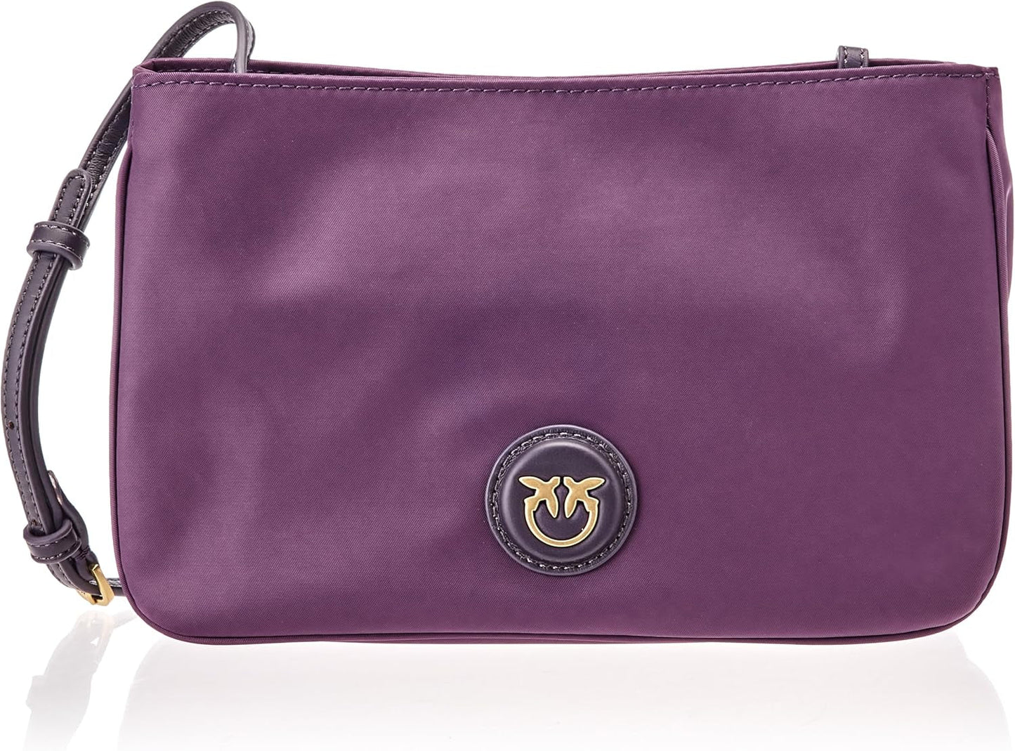 Pinko Dames Gerecyclede Gate Platte HORIZONTALE HERHAALDE Damestassen Naty Shop W84Q_Viola Uva-Antiek Goud