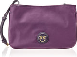 Pinko Dames Gerecyclede Gate Platte HORIZONTALE HERHAALDE Damestassen Naty Shop W84Q_Viola Uva-Antiek Goud