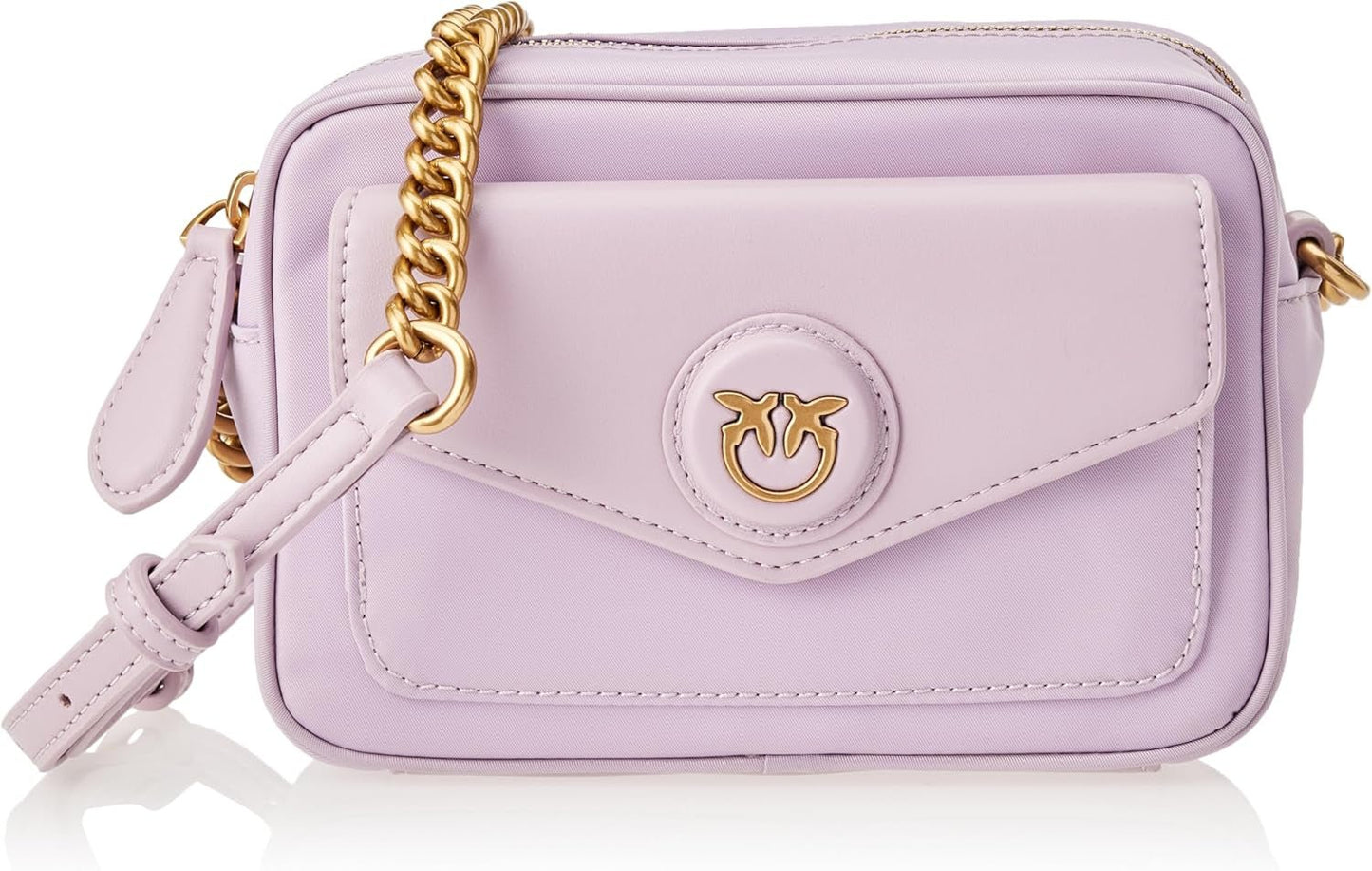 Pinko Nyllo Gate Camera CASE Gerecyclede NYLO damestassen Naty Shop Y48Q_Tulip violet-antiek goud