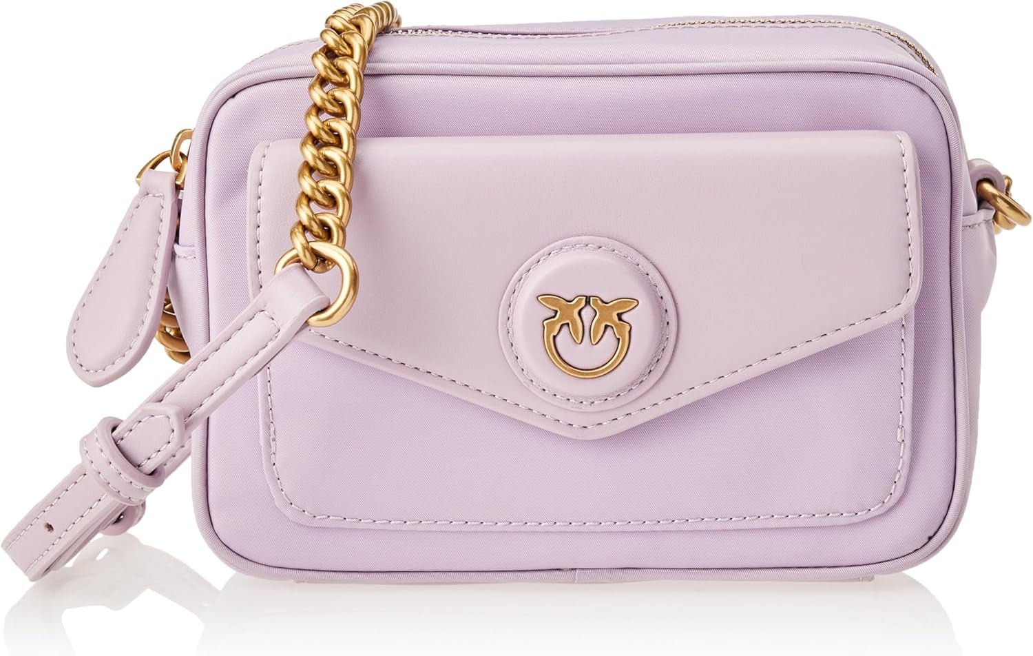 Pinko Nyllo Gate Camera CASE Gerecyclede NYLO damestassen Naty Shop Y48Q_Tulip violet-antiek goud