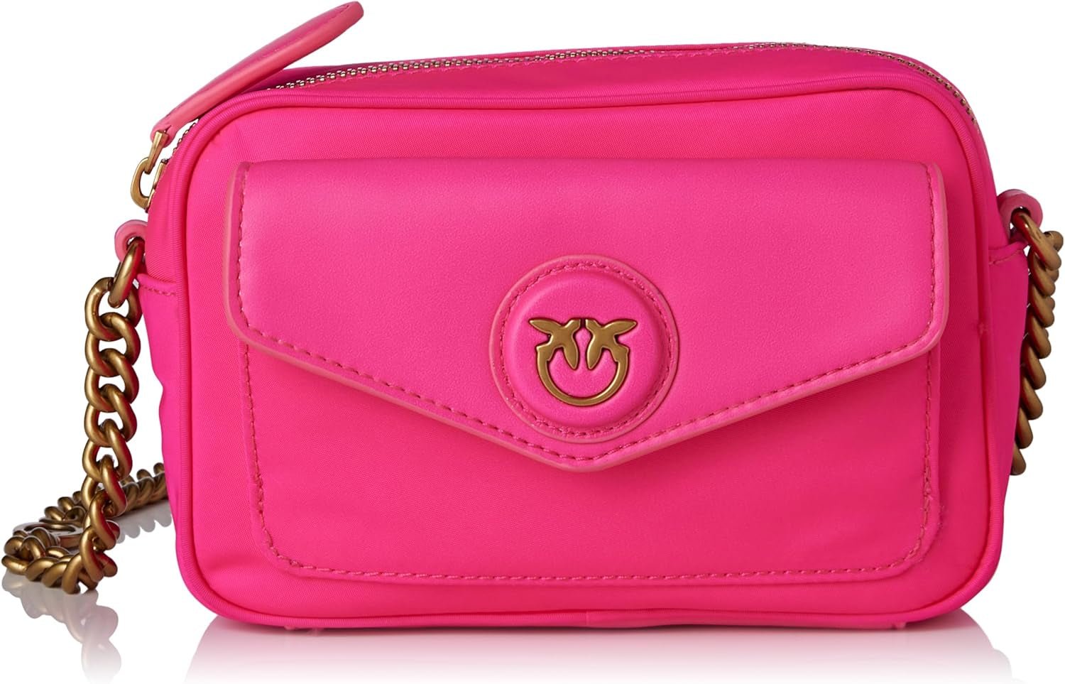 Pinko Nyllo Gate Camera CASE Gerecycleerde NYLO damestassen Naty Shop N17Q_Pink Pink Pinko-Antiek Goud
