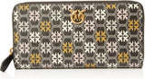 Pinko Ryder damesportemonnee met rits rond lederen printlogo, reisaccessoires, Zm7q_zwart/bruin/wit. Antieke Go-portemonnee dames Naty Shop standaardtitel