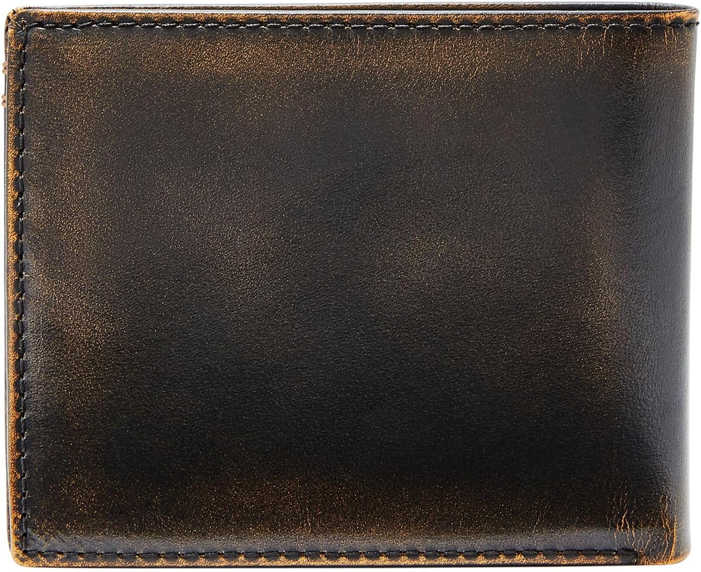 Fossil Wade lederen tweevoudige portemonnee voor heren 11,43 cm L x 1,905 cm B x 8,89 cm H Herenportemonnee Naty Shop