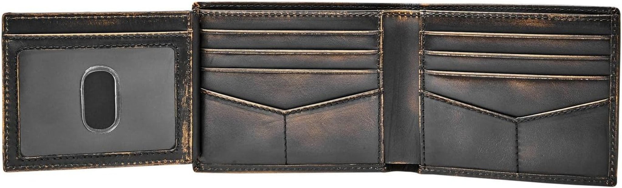 Fossil Wade lederen tweevoudige portemonnee voor heren 11,43 cm L x 1,905 cm B x 8,89 cm H Herenportemonnee Naty Shop